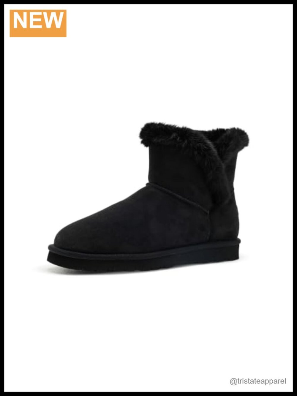 Women's Faux Suede Mid-Calf Pull-On Boots with Faux Fur